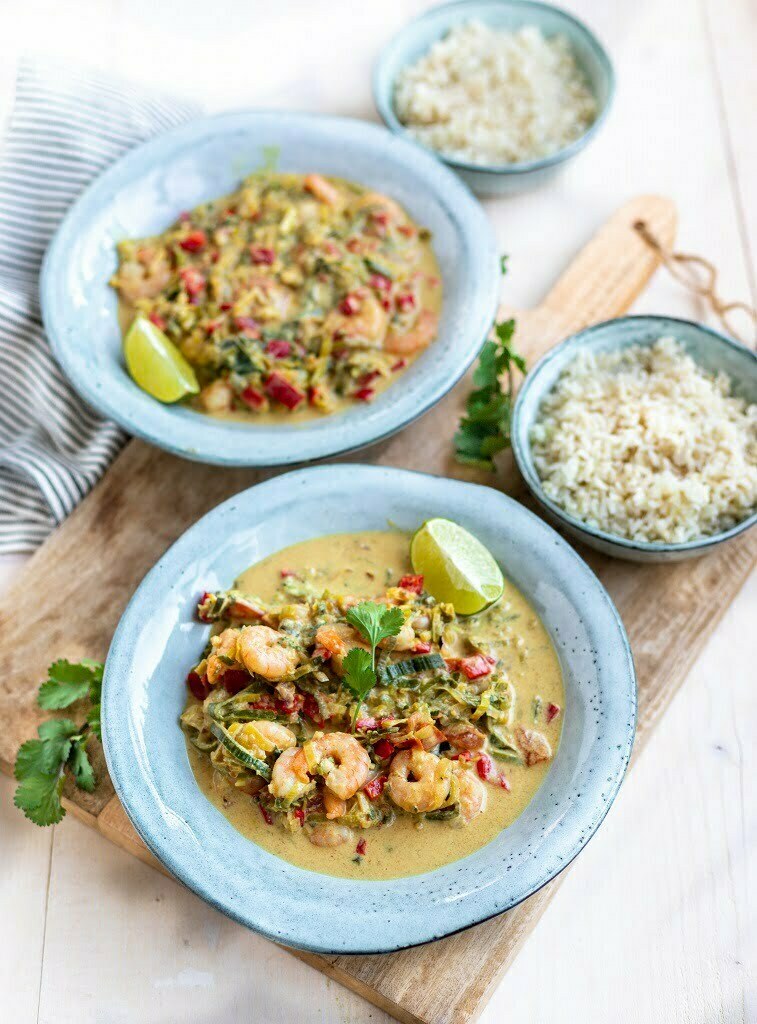 Thaise curry garnalen met kokos 3